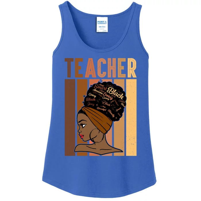 Wo Black Smart Teacher Afro Love Melanin African Funny Gift Ladies Essential Tank