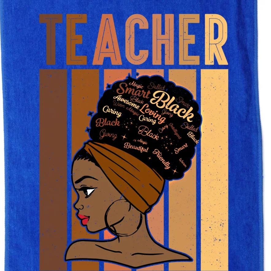 Wo Black Smart Teacher Afro Love Melanin African Funny Gift Platinum Collection Golf Towel