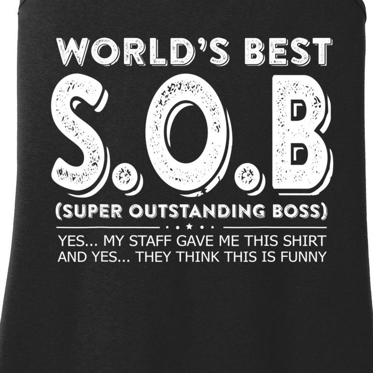World's Best S.O.B Super Outstanding Boss Funny Colleague Ladies Essential Tank