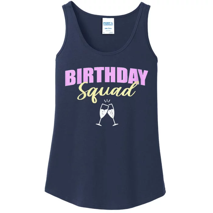 Womens Birthday Squad Champagne Toast Ladies Essential Tank