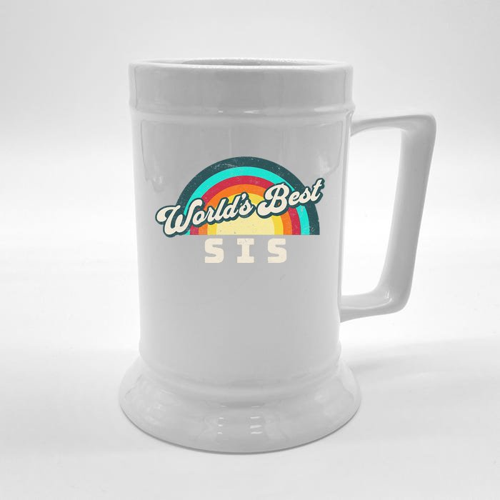 Worlds Best Sis Sister Birthday Celebration Front & Back Beer Stein