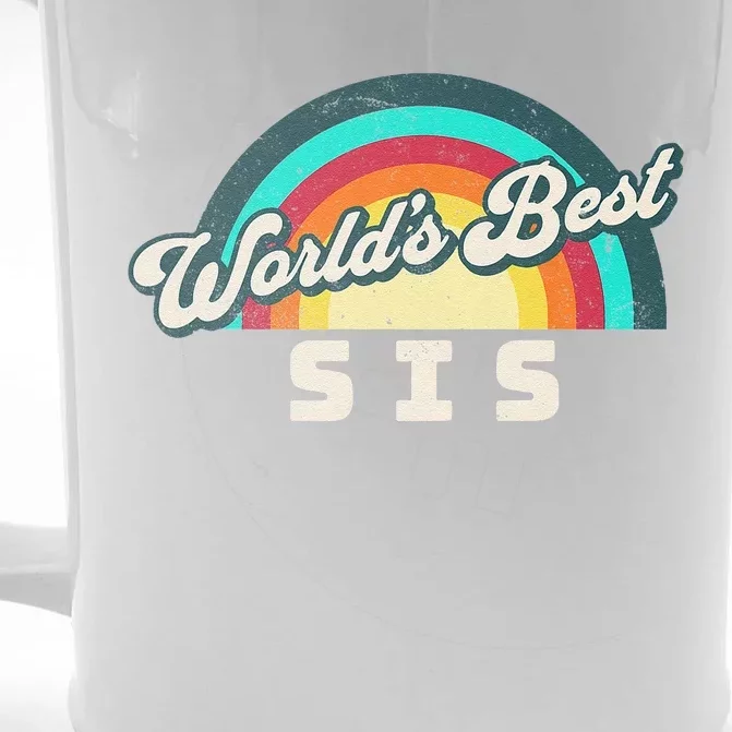 Worlds Best Sis Sister Birthday Celebration Front & Back Beer Stein