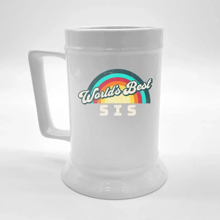 Worlds Best Sis Sister Birthday Celebration Front & Back Beer Stein