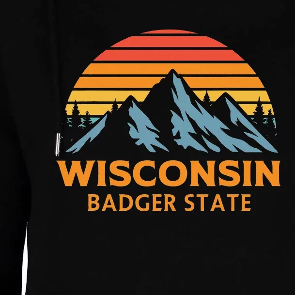 Wisconsin Badger State Womens Funnel Neck Pullover Hood