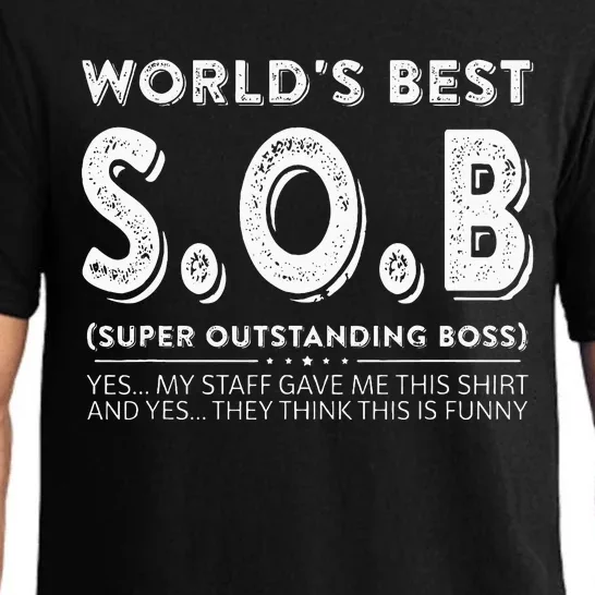 WorldS Best Sob Super Outstanding Boss Funny Colleague Pajama Set