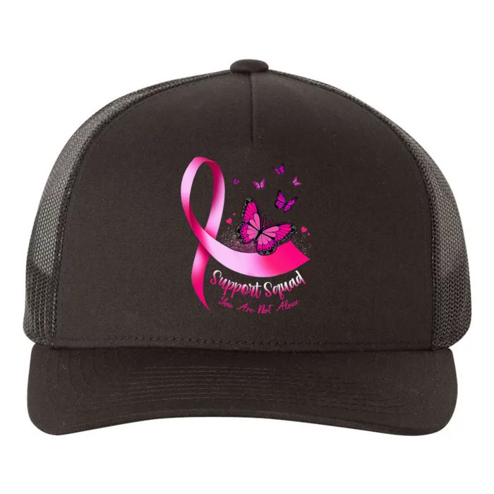 Woman Butterfly Support Squad Breast Cancer Warrior Pink Yupoong Adult 5-Panel Trucker Hat