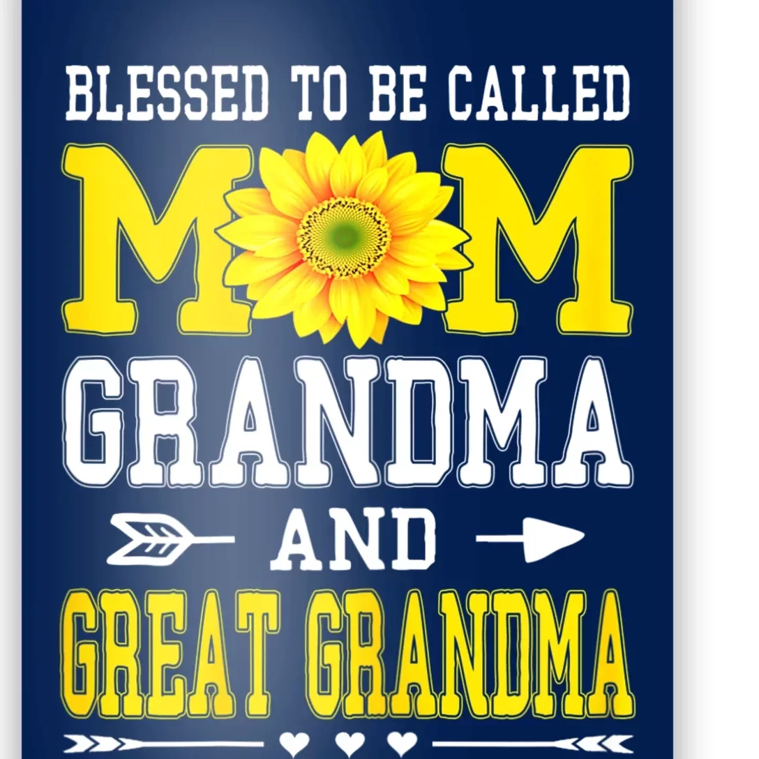 Womens Blessed To Be Called Mom Grandma Great Grandma Mother's Day Poster