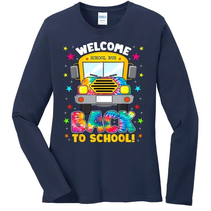 Welcome Back To School Funny Outfit School Bus Driver Ladies Long Sleeve Shirt