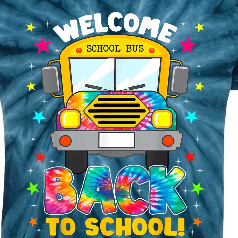 Welcome Back To School Funny Outfit School Bus Driver Kids Tie-Dye T-Shirt