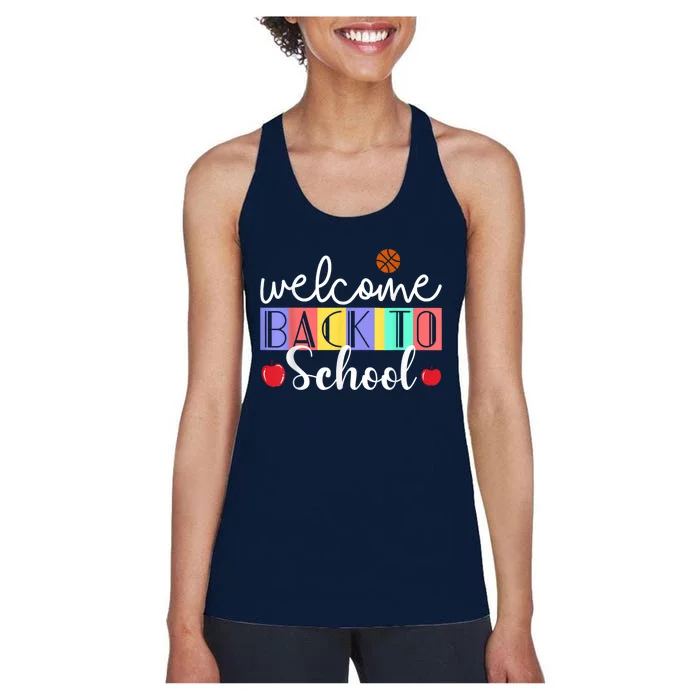 Welcome Back To School First Day Of School Teachers Kids Women's Racerback Tank