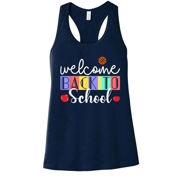 Welcome Back To School First Day Of School Teachers Kids Women's Racerback Tank