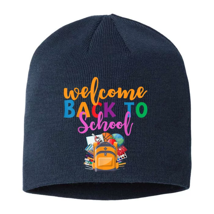 Welcome Back To School First Day Of School Teachers Kids 8 1/2in Sustainable Knit Beanie