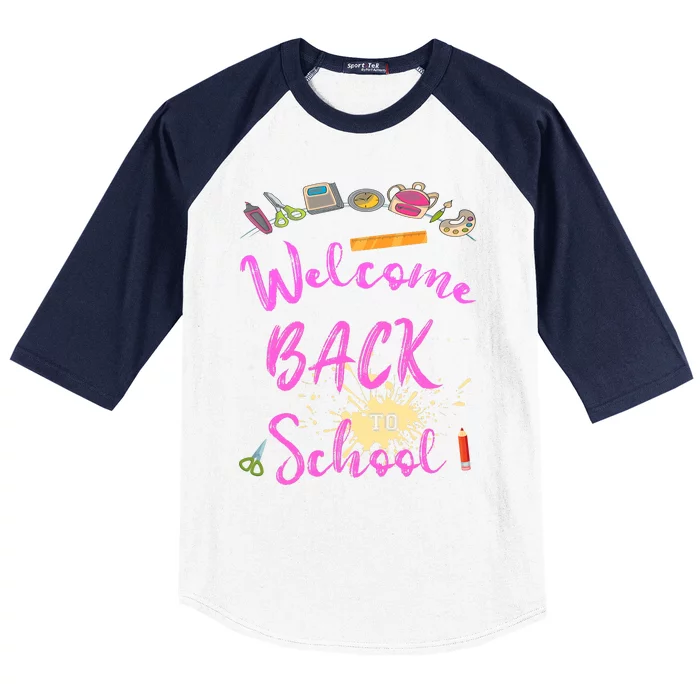 Welcome Back To School Funny Gift Baseball Sleeve Shirt