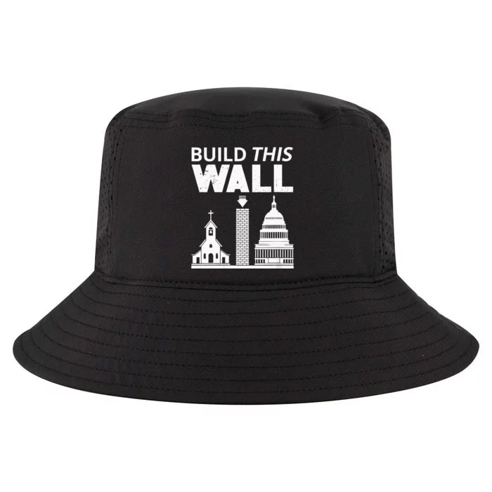 Womens Build This Wall Separation Of Church And State USA Cool Comfort Performance Bucket Hat