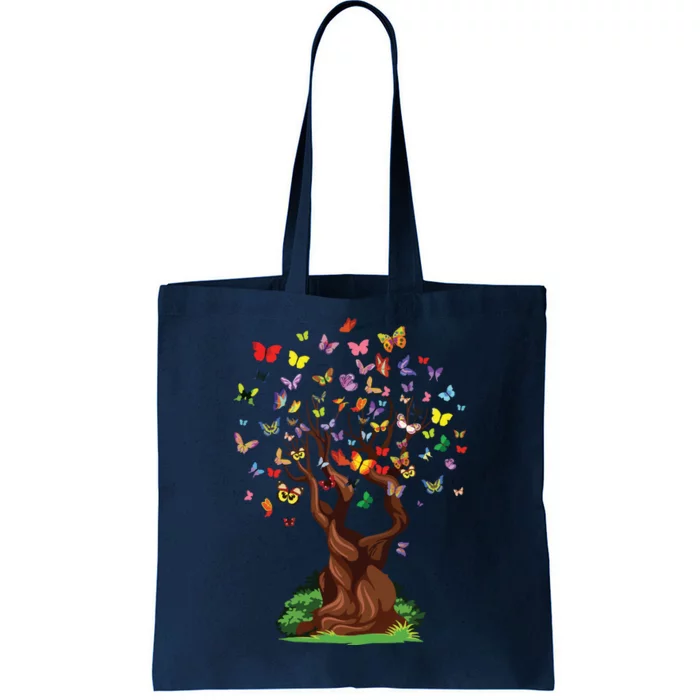 Womens Butterfly Tree Beautiful Nature Lover Butterfly Tote Bag