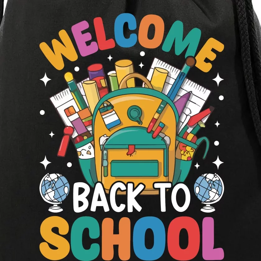 Welcome Back To School Drawstring Bag