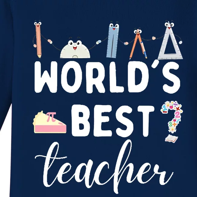 Worlds Best Teacher Baby Long Sleeve Bodysuit