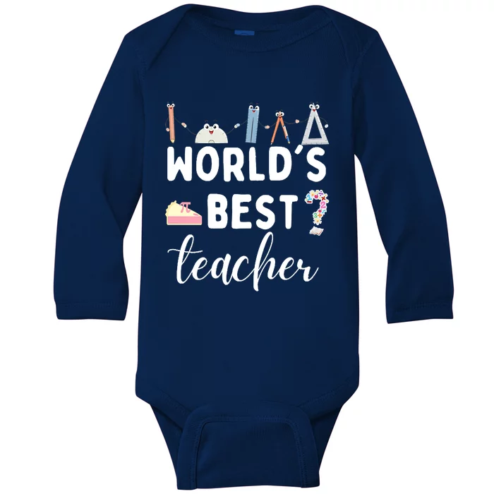 Worlds Best Teacher Baby Long Sleeve Bodysuit