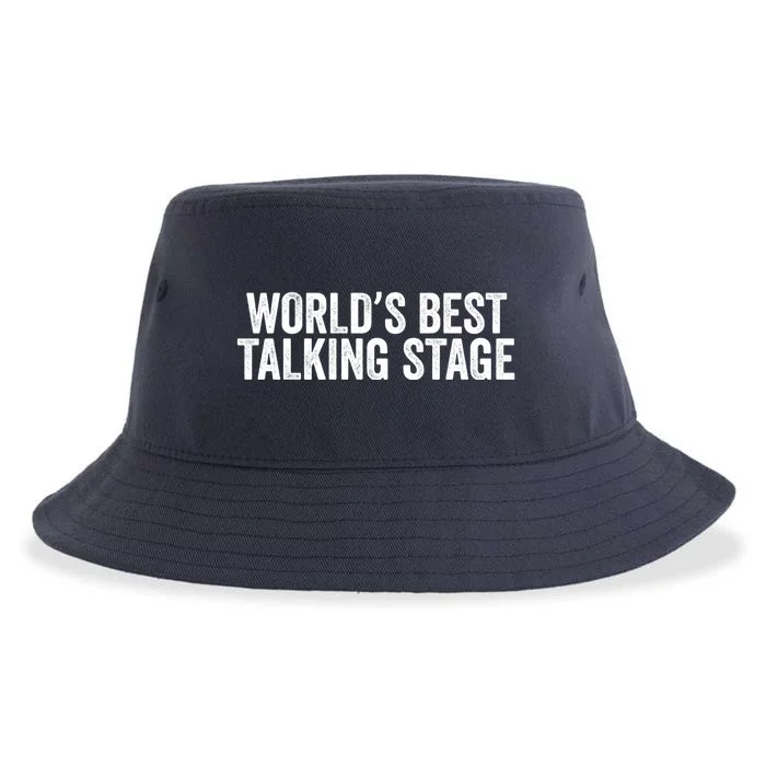 World’s Best Talking Stage Funny Quote Sustainable Bucket Hat