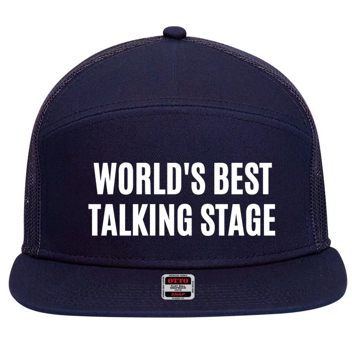 Worlds Best Talking Stage 7 Panel Mesh Trucker Snapback Hat