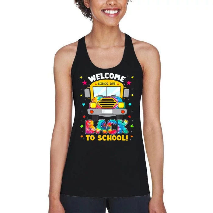 Welcome Back To School Funny Outfit School Bus Driver Women's Racerback Tank