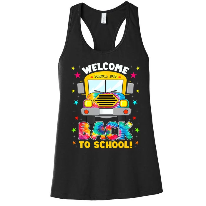 Welcome Back To School Funny Outfit School Bus Driver Women's Racerback Tank