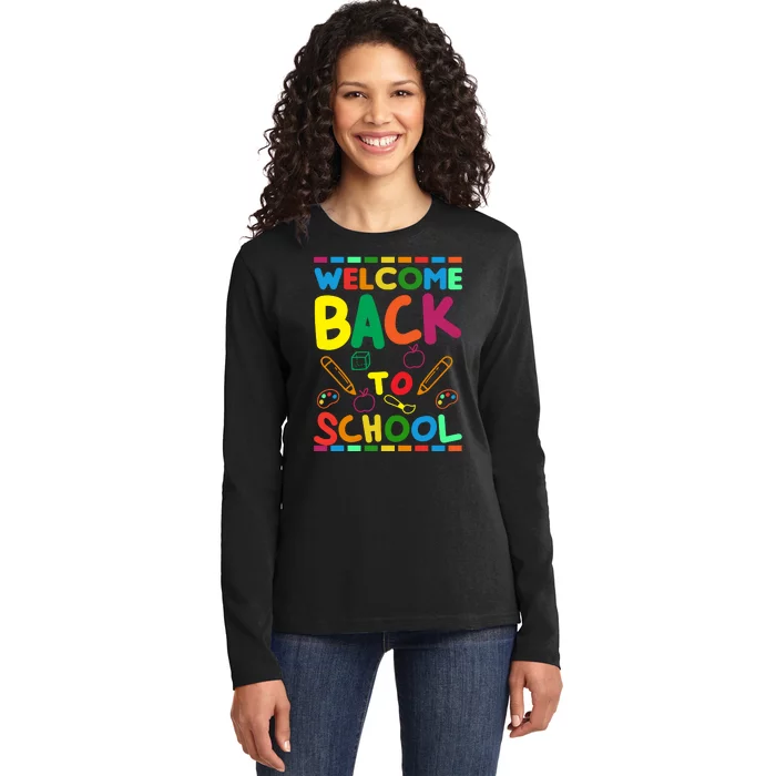 Welcome Back To School Ladies Long Sleeve Shirt