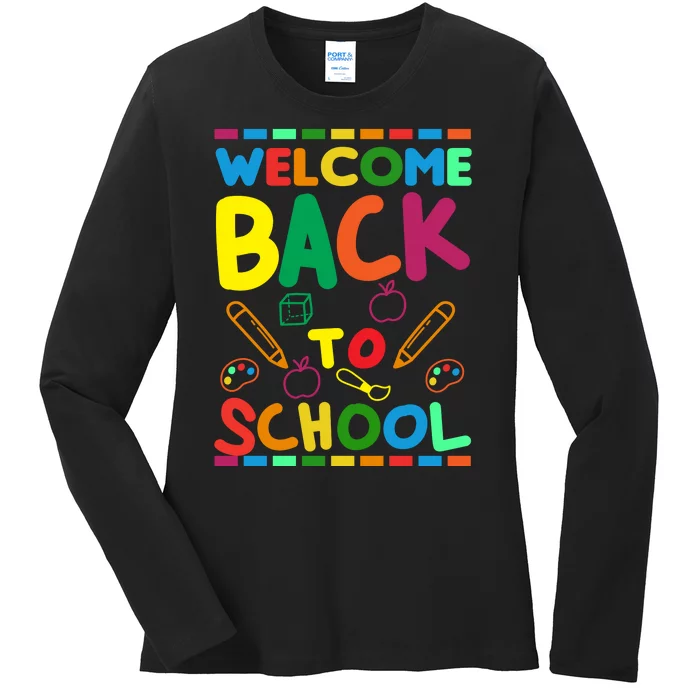 Welcome Back To School Ladies Long Sleeve Shirt