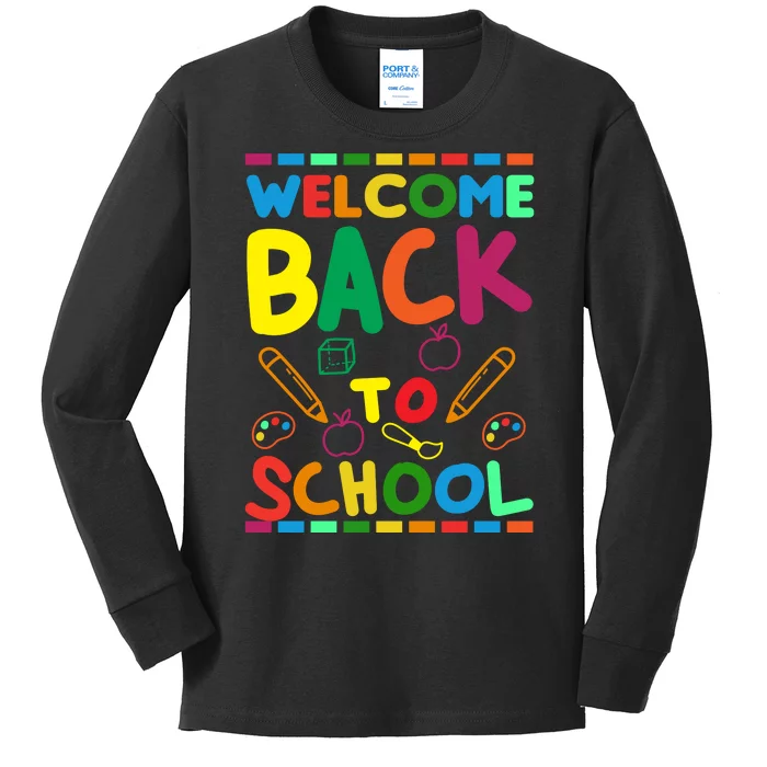 Welcome Back To School Kids Long Sleeve Shirt