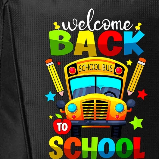 Welcome Back To School Bus Happy First Day Of School Student City Backpack