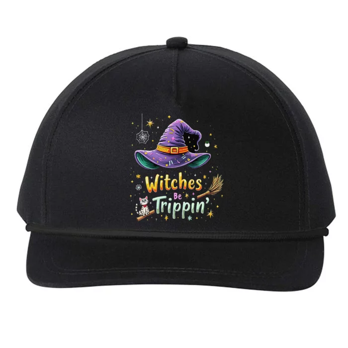 Witches Be Trippin Funny Witch Halloween Snapback Five-Panel Rope Hat