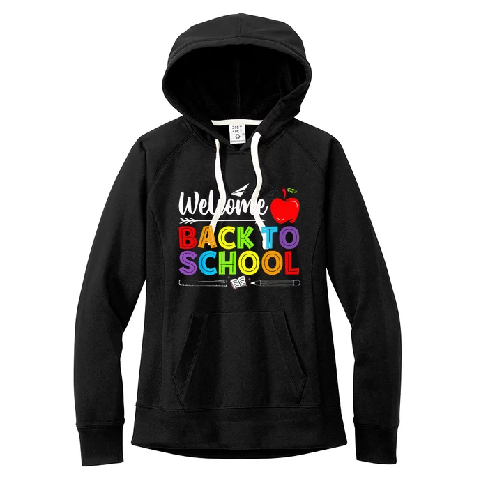 Welcome Back To School Funny Teacher Love Women's Fleece Hoodie