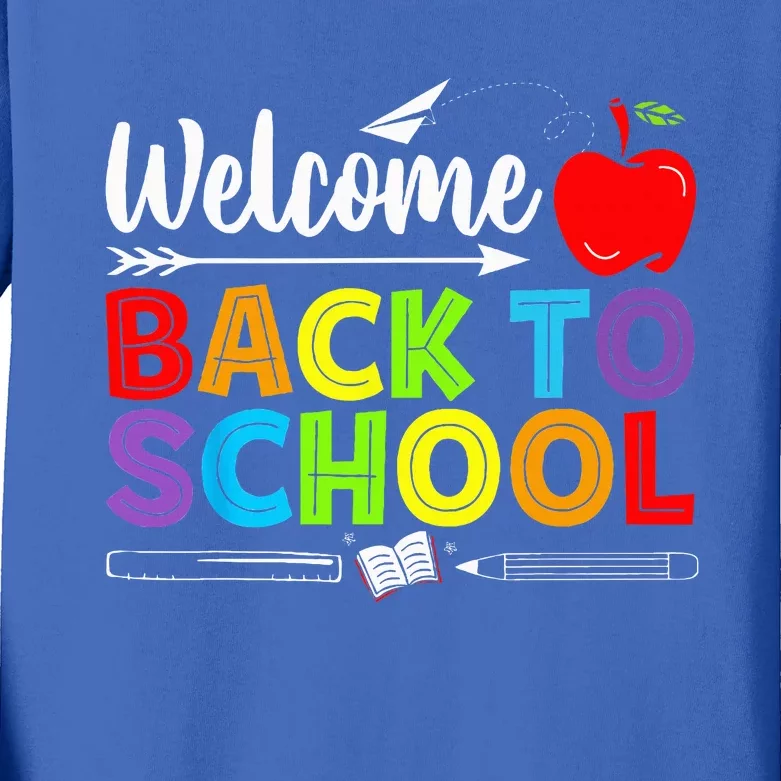 Welcome Back To School Funny Teacher Love Kids Long Sleeve Shirt