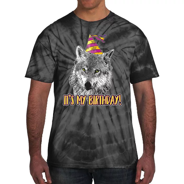 Wolf Birthday Themed Party Wolves Theme Wolf Lover Tie-Dye T-Shirt