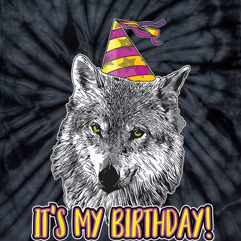 Wolf Birthday Themed Party Wolves Theme Wolf Lover Tie-Dye T-Shirt