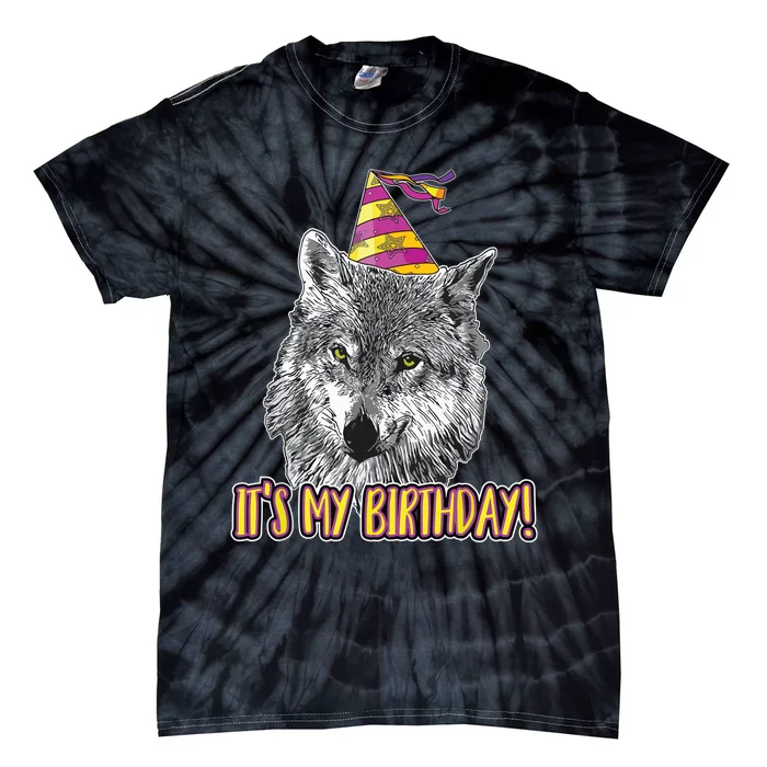 Wolf Birthday Themed Party Wolves Theme Wolf Lover Tie-Dye T-Shirt