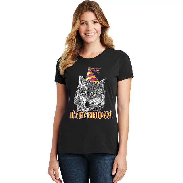 Wolf Birthday Themed Party Wolves Theme Wolf Lover Women's T-Shirt