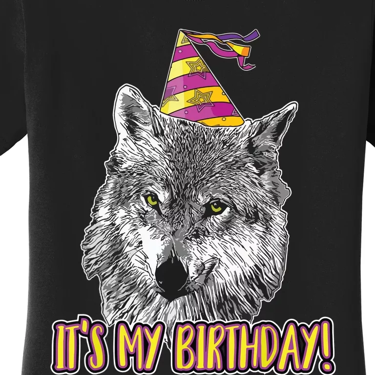 Wolf Birthday Themed Party Wolves Theme Wolf Lover Women's T-Shirt