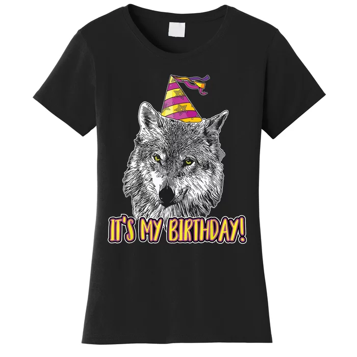 Wolf Birthday Themed Party Wolves Theme Wolf Lover Women's T-Shirt