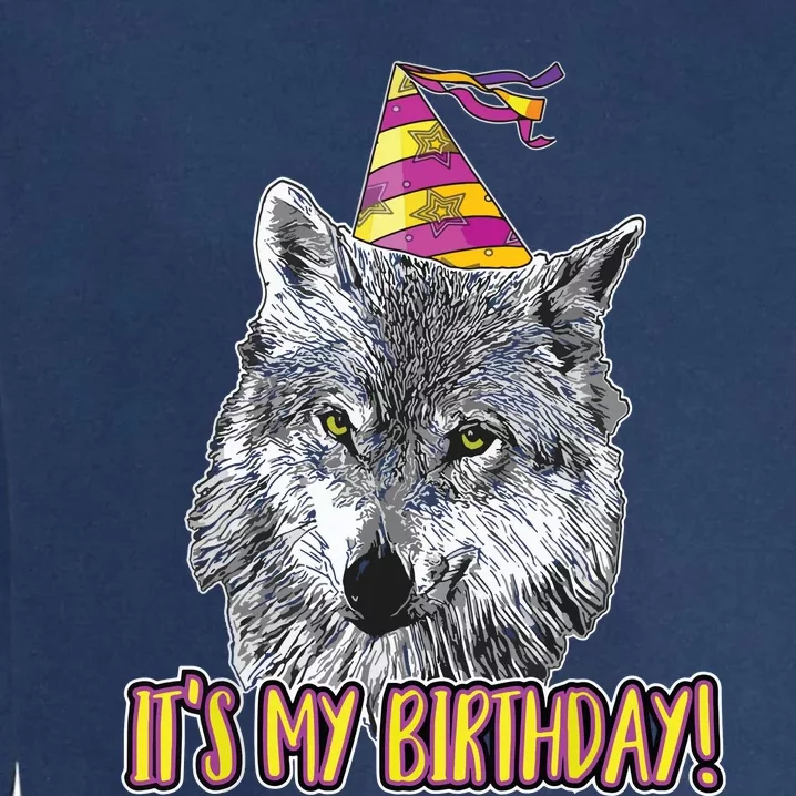 Wolf Birthday Themed Party Wolves Theme Wolf Lover Garment-Dyed Sweatshirt