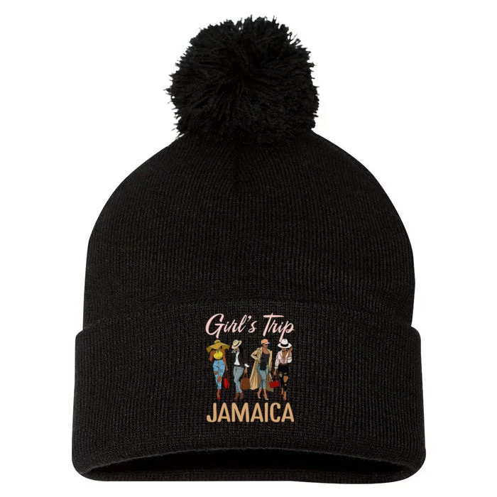 Weekend Birthday Trip Black Sistas Queen Melanin Women Pom Pom 12in Knit Beanie