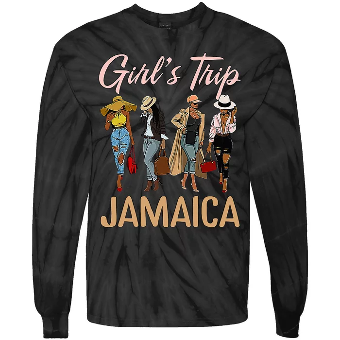 Weekend Birthday Trip Black Sistas Queen Melanin Women Tie-Dye Long Sleeve Shirt