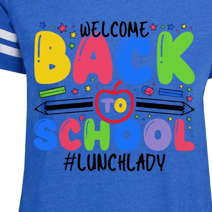 Welcome Back To School Lunch Lady Enza Ladies Jersey Football T-Shirt