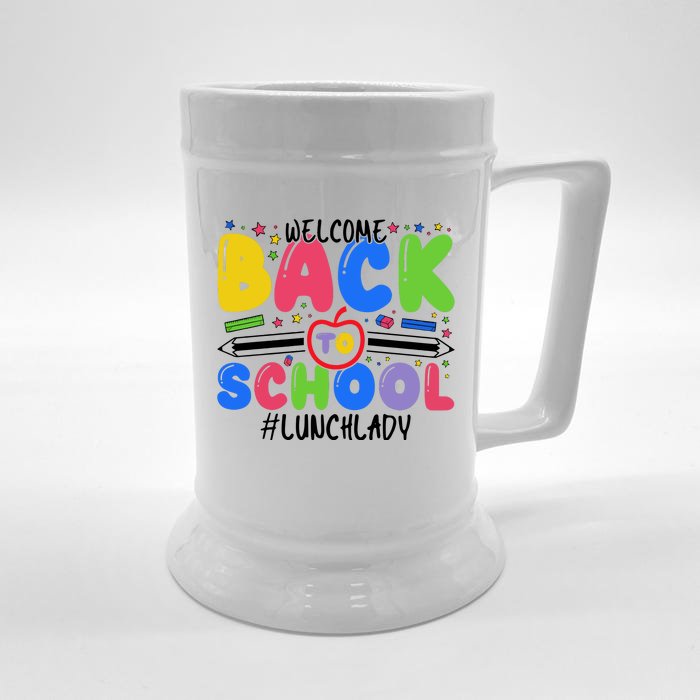 Welcome Back To School Lunch Lady Front & Back Beer Stein