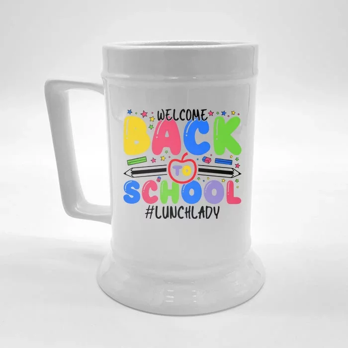 Welcome Back To School Lunch Lady Front & Back Beer Stein