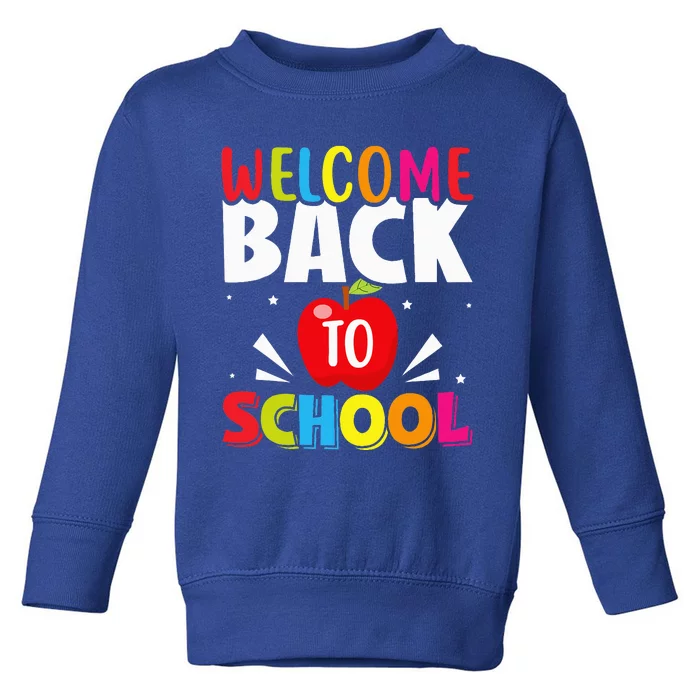 Welcome Back To School Retro First Day Of School Teacher Toddler Sweatshirt