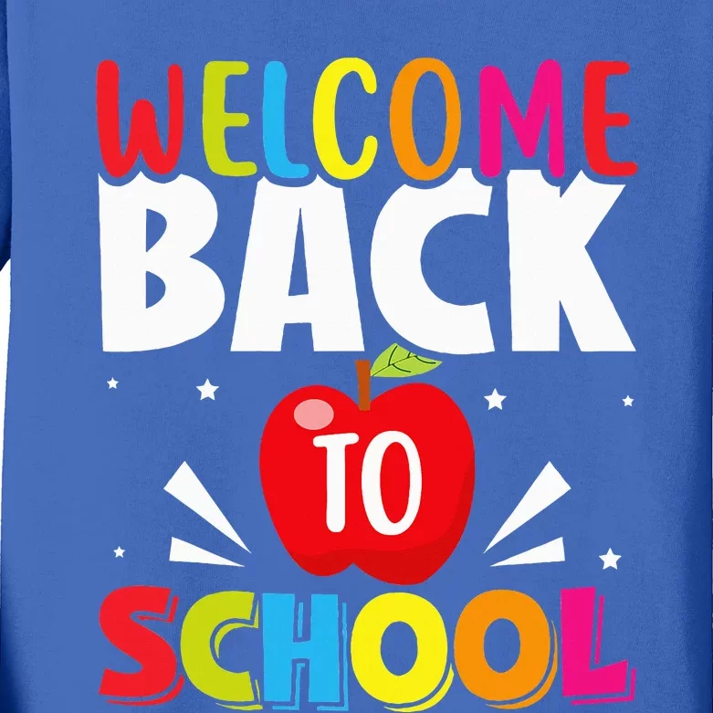 Welcome Back To School Retro First Day Of School Teacher Kids Long Sleeve Shirt