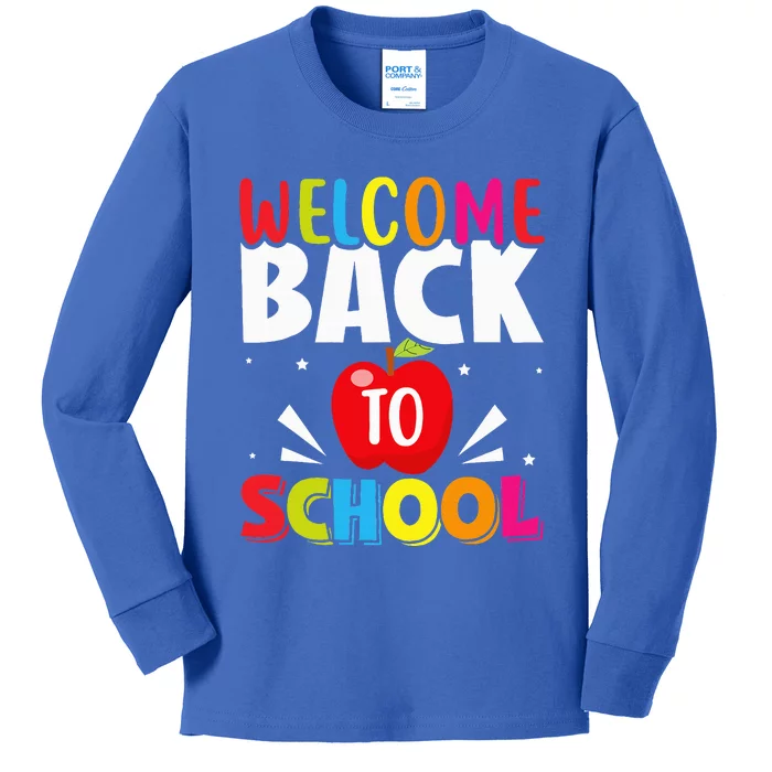 Welcome Back To School Retro First Day Of School Teacher Kids Long Sleeve Shirt