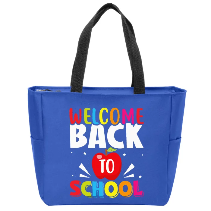 Welcome Back To School Retro First Day Of School Teacher Zip Tote Bag