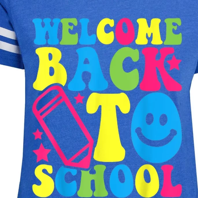 Welcome Back To School Funny Teachers Students Gift Enza Ladies Jersey Football T-Shirt